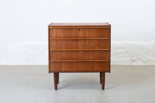1960s low teak chest of drawers