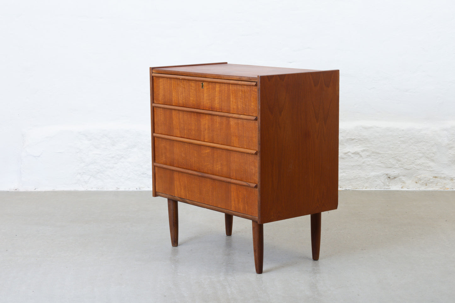 1960s low teak chest of drawers
