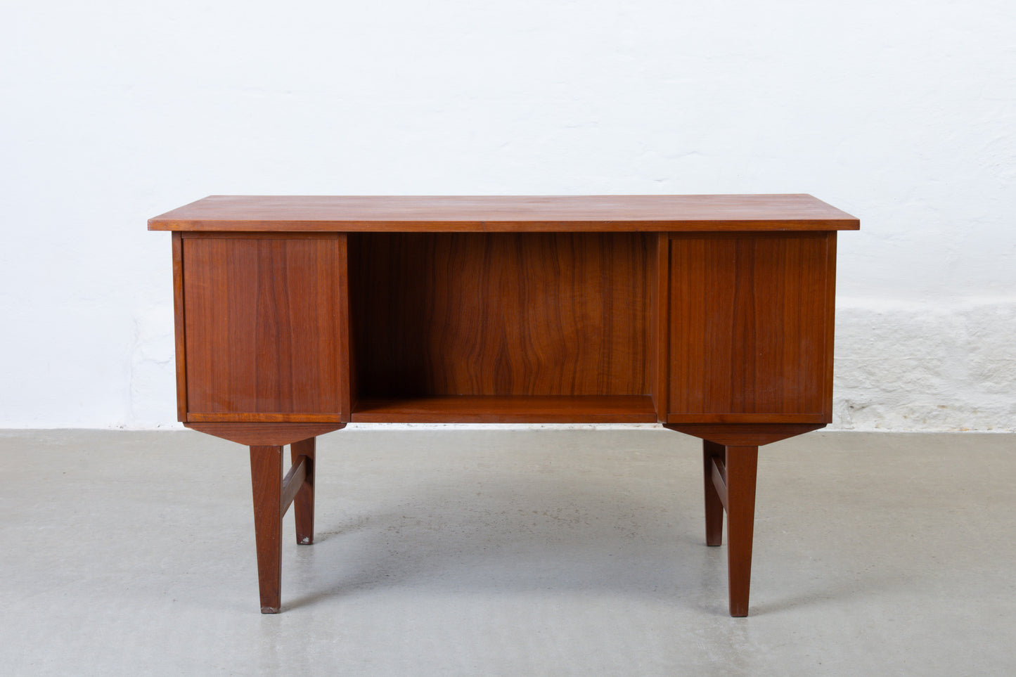 1960s twin pedestal desk in teak