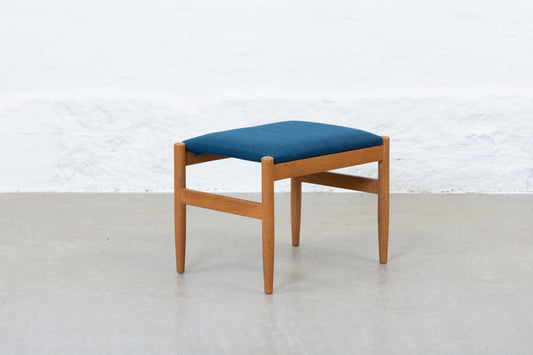 1960s oak + wool foot stool
