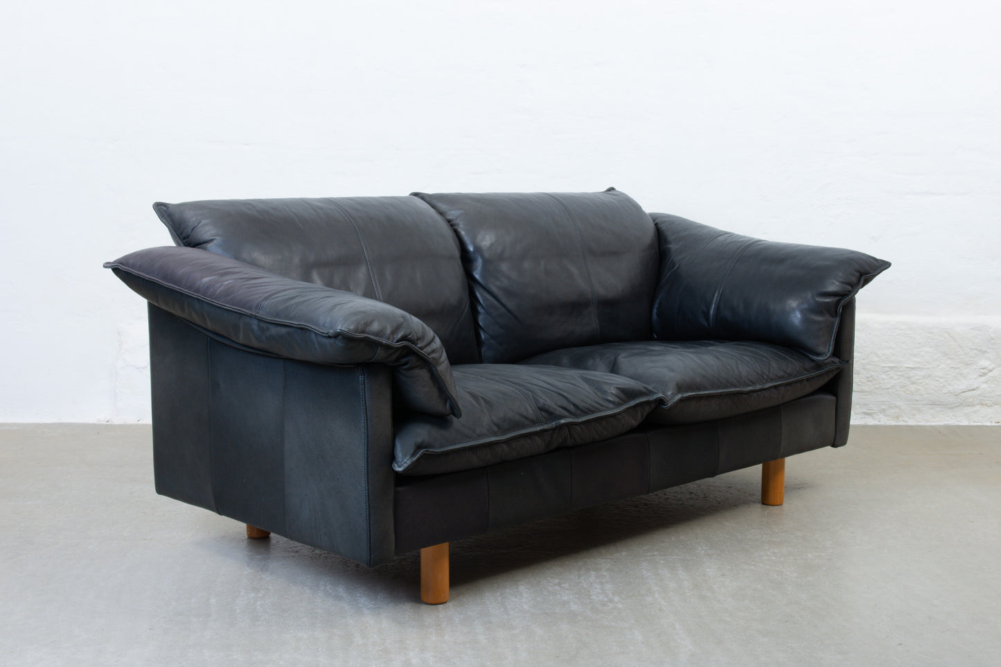 1990s two seat leather sofa by Skalma