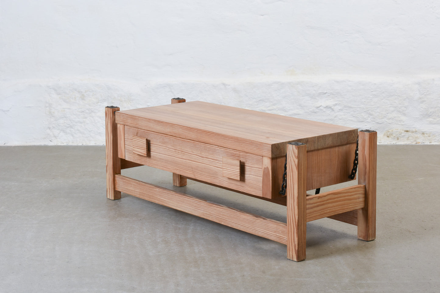 1970s low pine chest