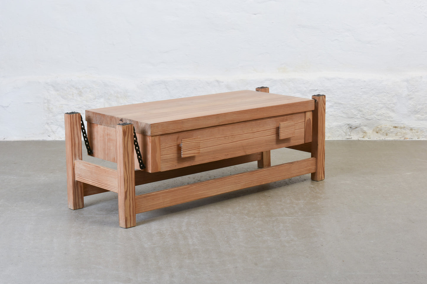 1970s low pine chest