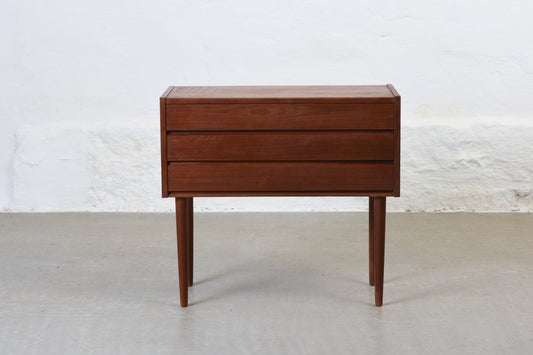 1960s low teak chest with inset handles no. 1