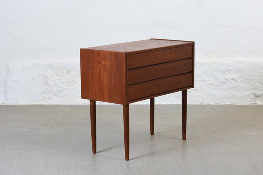 1960s low teak chest with inset handles no. 1