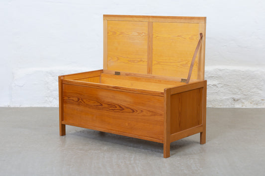 1970s storage trunk in pine