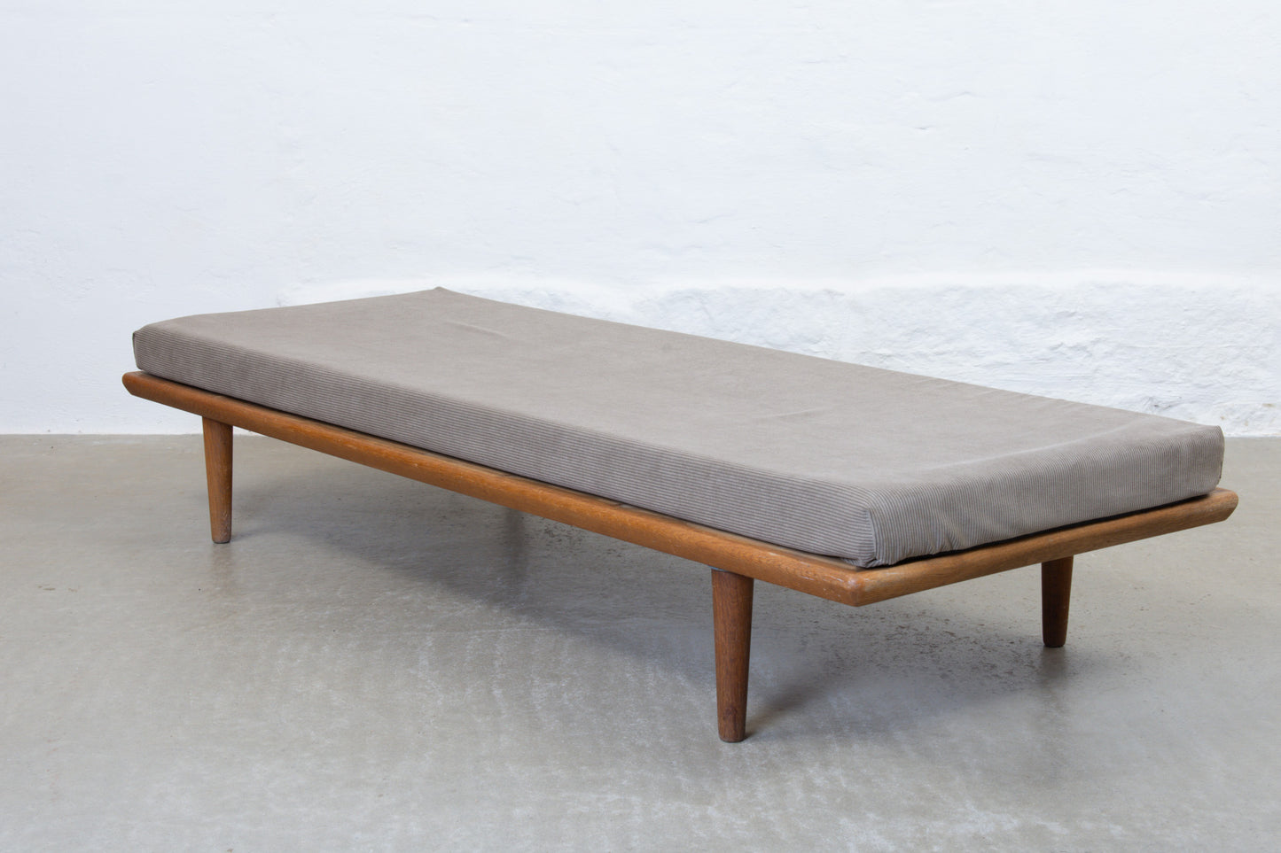 Newly reupholstered: 1950s day bed in corduroy