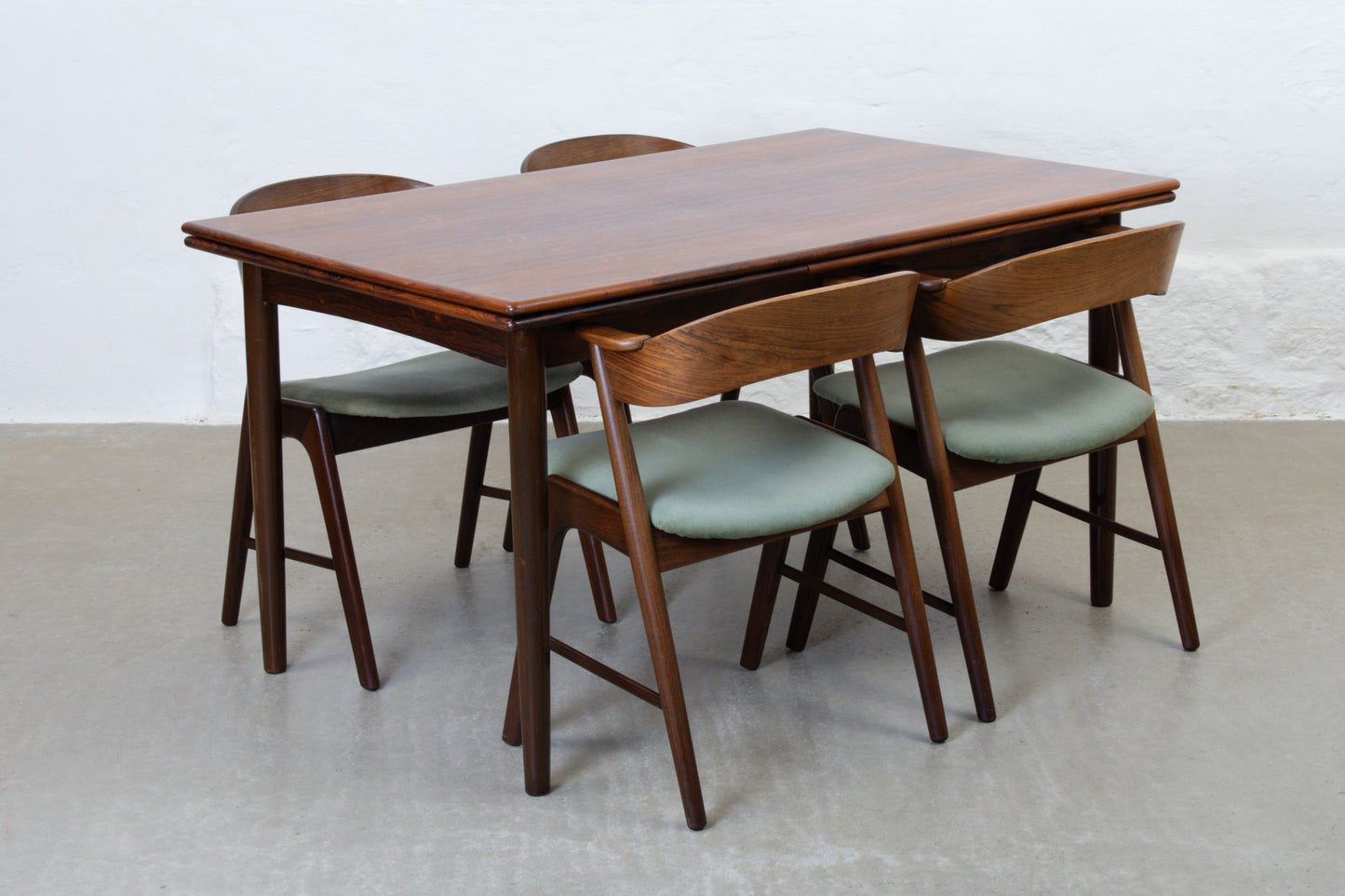 1950s set of four 'KS 21' dining chairs in rosewood + teak