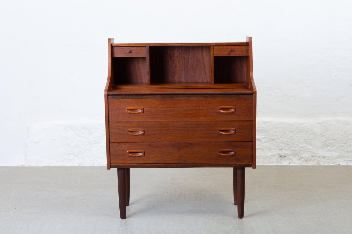 1960s secretary in teak - 102H cm