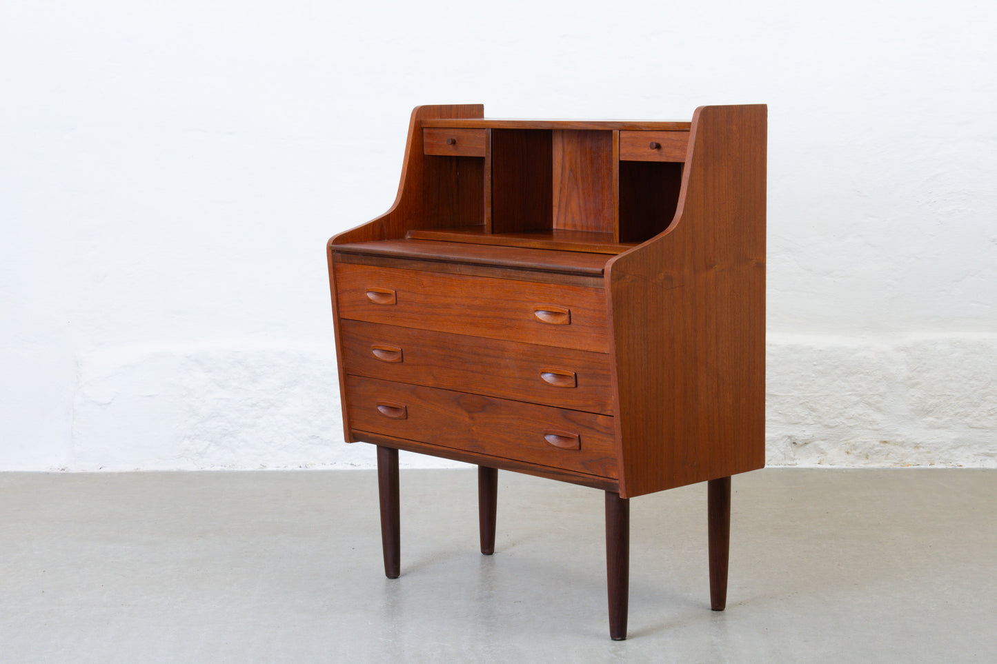 1960s secretary in teak - 102H cm