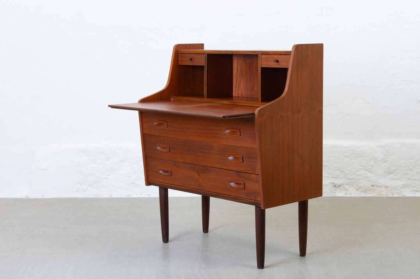 1960s secretary in teak - 102H cm