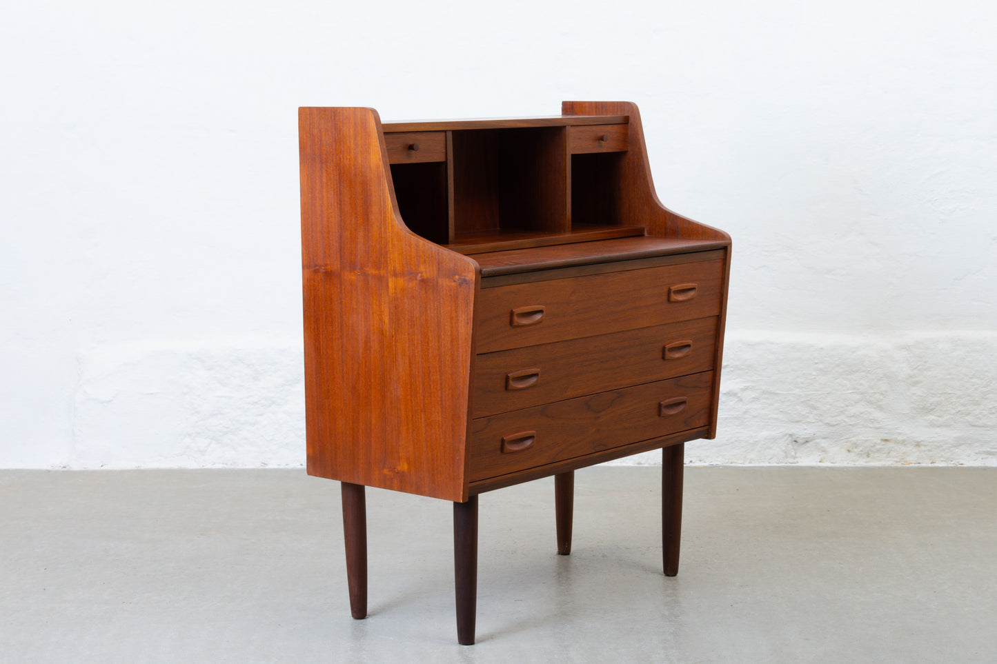 1960s secretary in teak - 102H cm