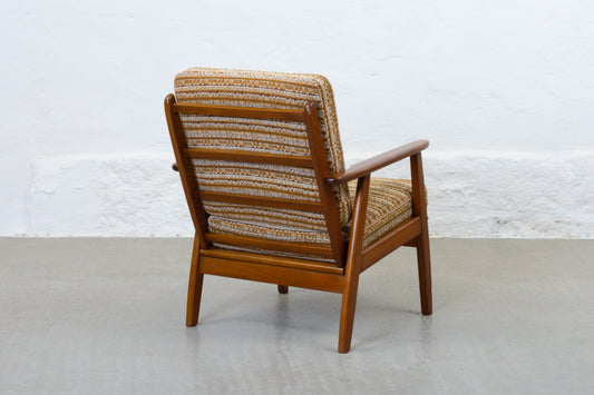 1960s Danish beech + wool lounger