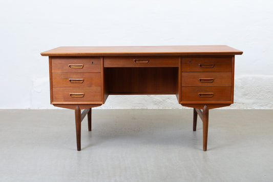 1960s twin pedestal desk in teak