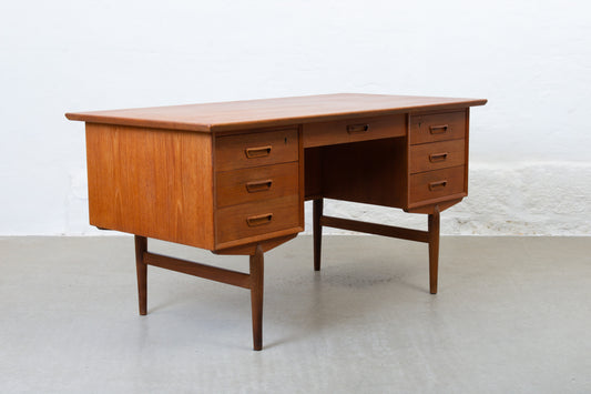 1960s twin pedestal desk in teak
