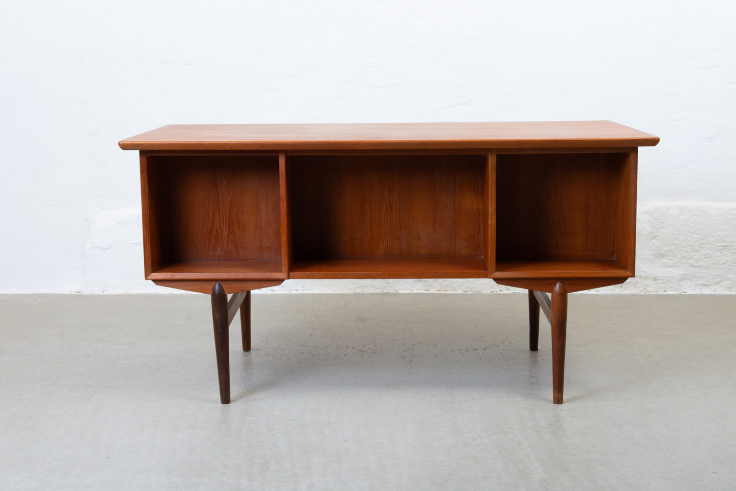 1960s twin pedestal desk in teak