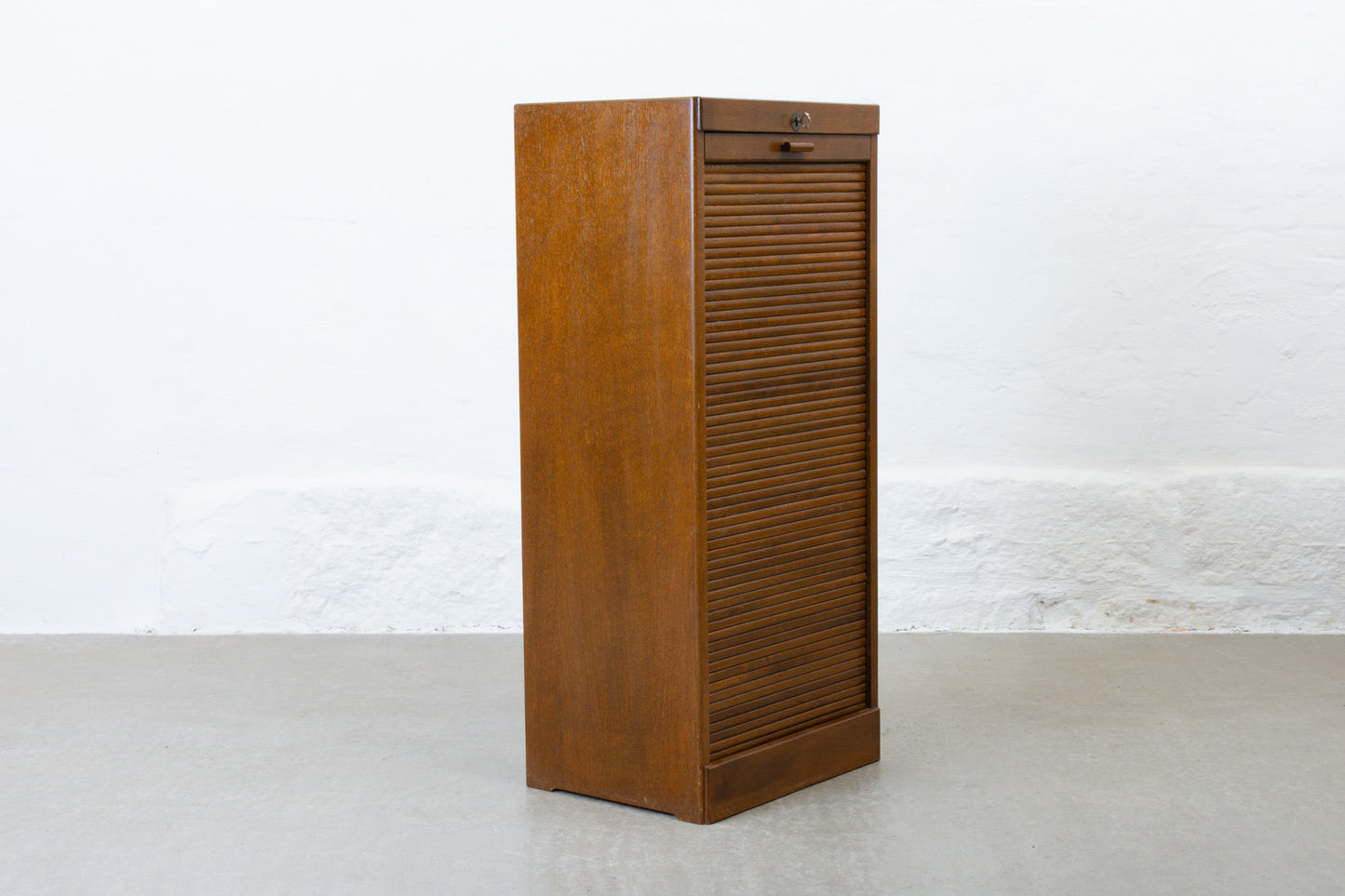 1950s archive cabinet in stained oak