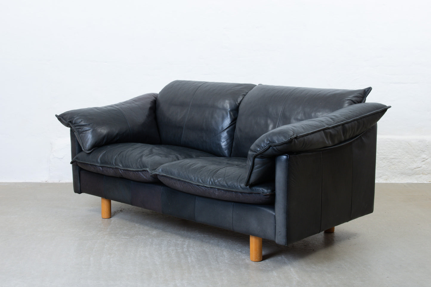 1990s two seat leather sofa by Skalma