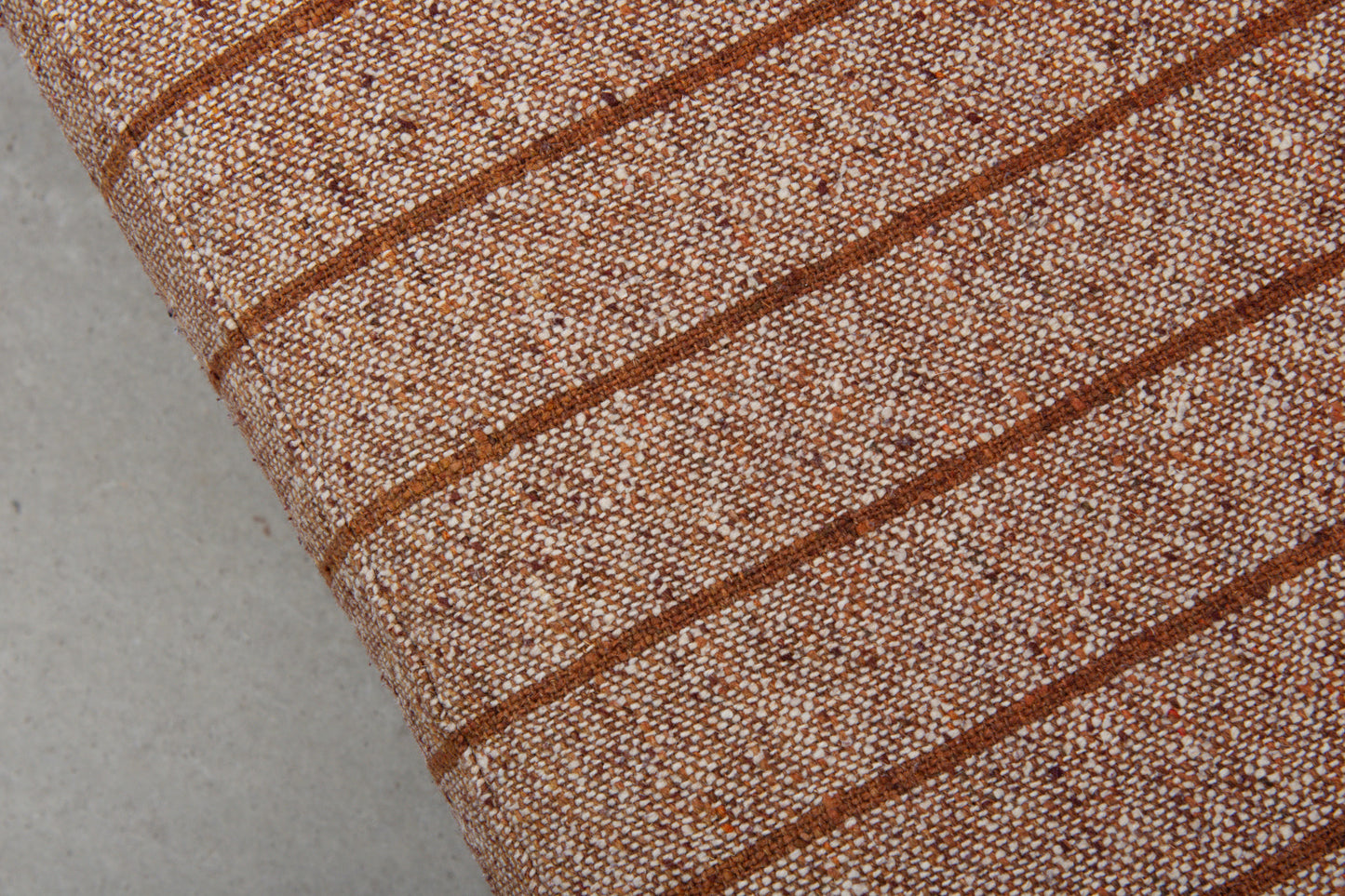 1980s beech, cane and wool three seat sofa