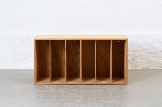 1970s wall-mounted record cabinet in pine