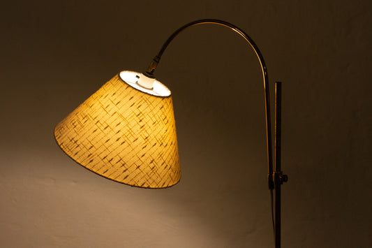 1960s height-adjustable floor lamp with shade