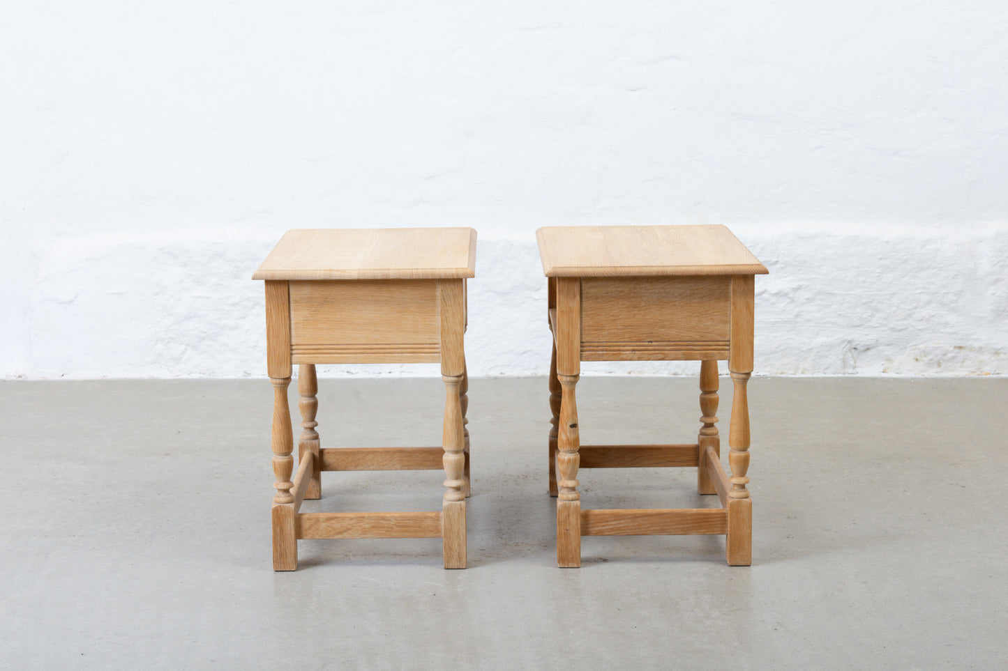 1970s pair of bedside tables in oak