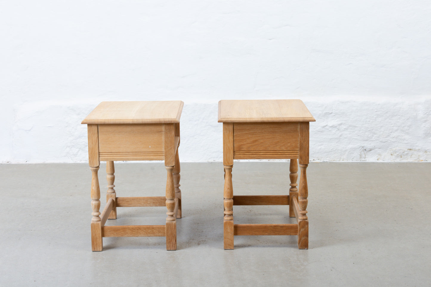 1970s pair of bedside tables in oak