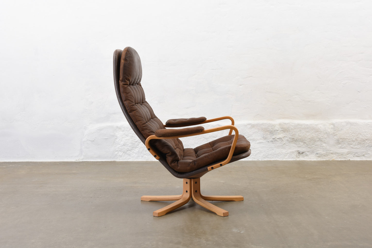 1960s leather swivel chair by Sam Larsson