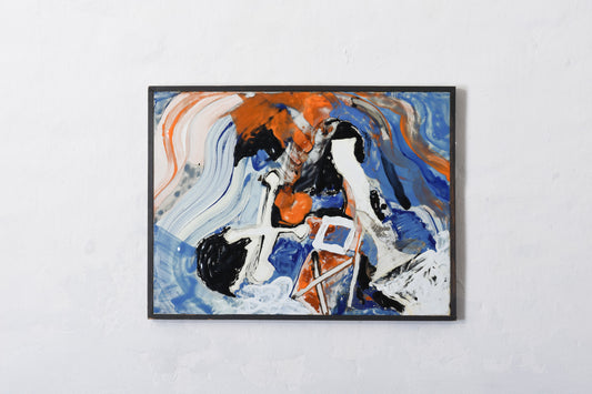 1970s enamel painting by Jørgen Brynjolf