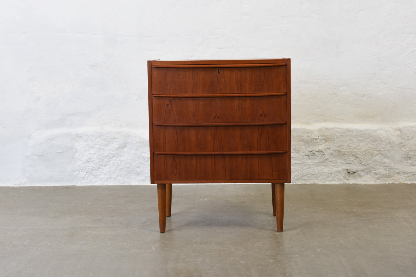 1960s low teak chest of drawers