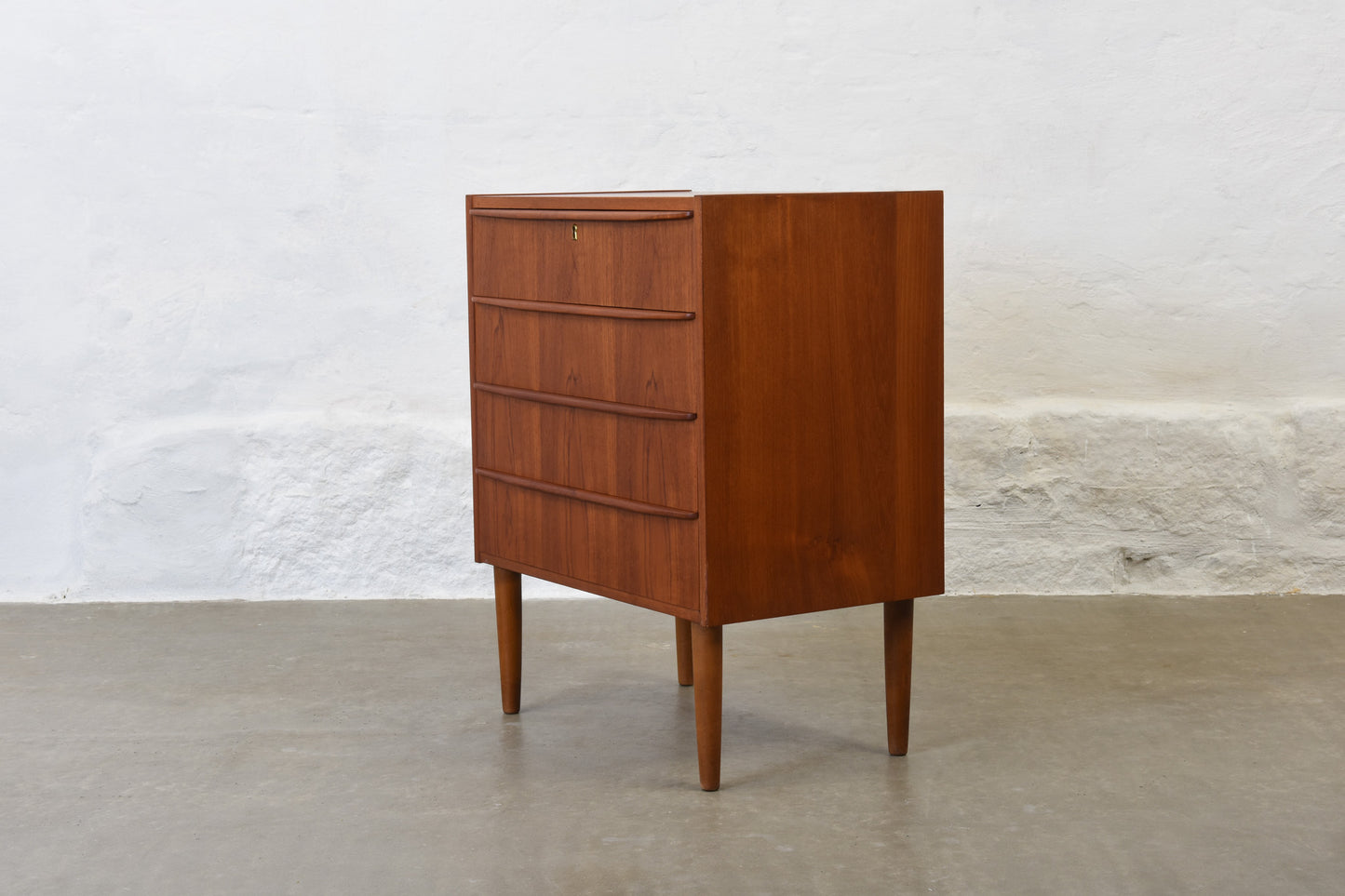 1960s low teak chest of drawers