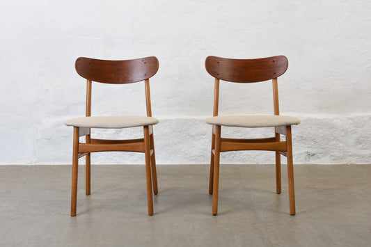 Two available: 1960s teak + oak dining chairs