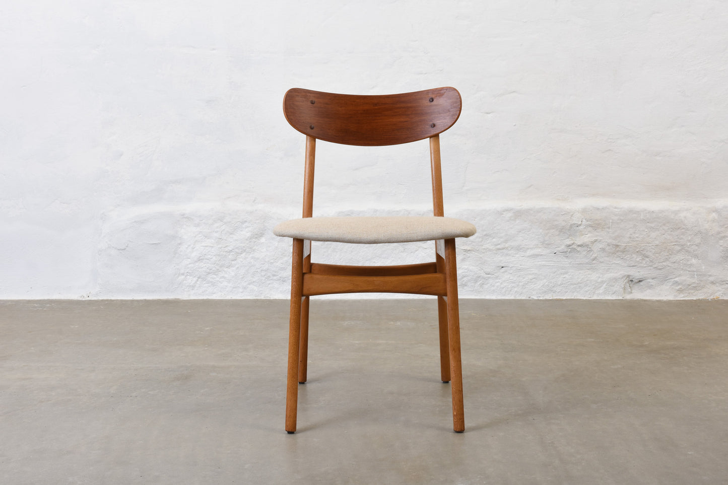 Two available: 1960s teak + oak dining chairs