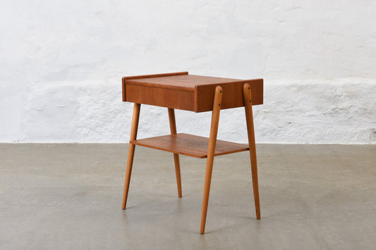 1960s teak bedside table by AB Carlström & Co.