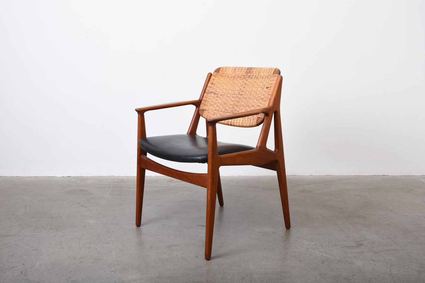 1960s 'Ella' chair in teak + cane by Arne Vodder