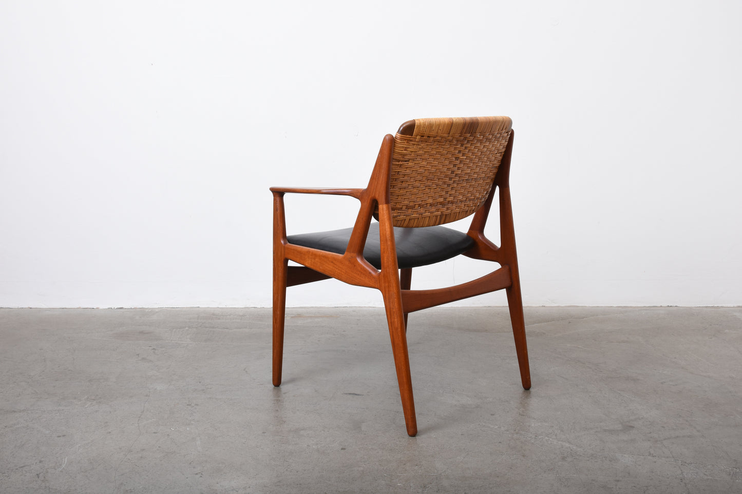 1960s 'Ella' chair in teak + cane by Arne Vodder