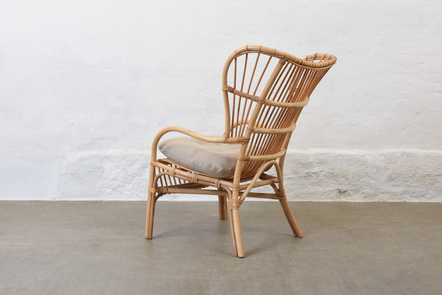 1960s bamboo wingback lounger