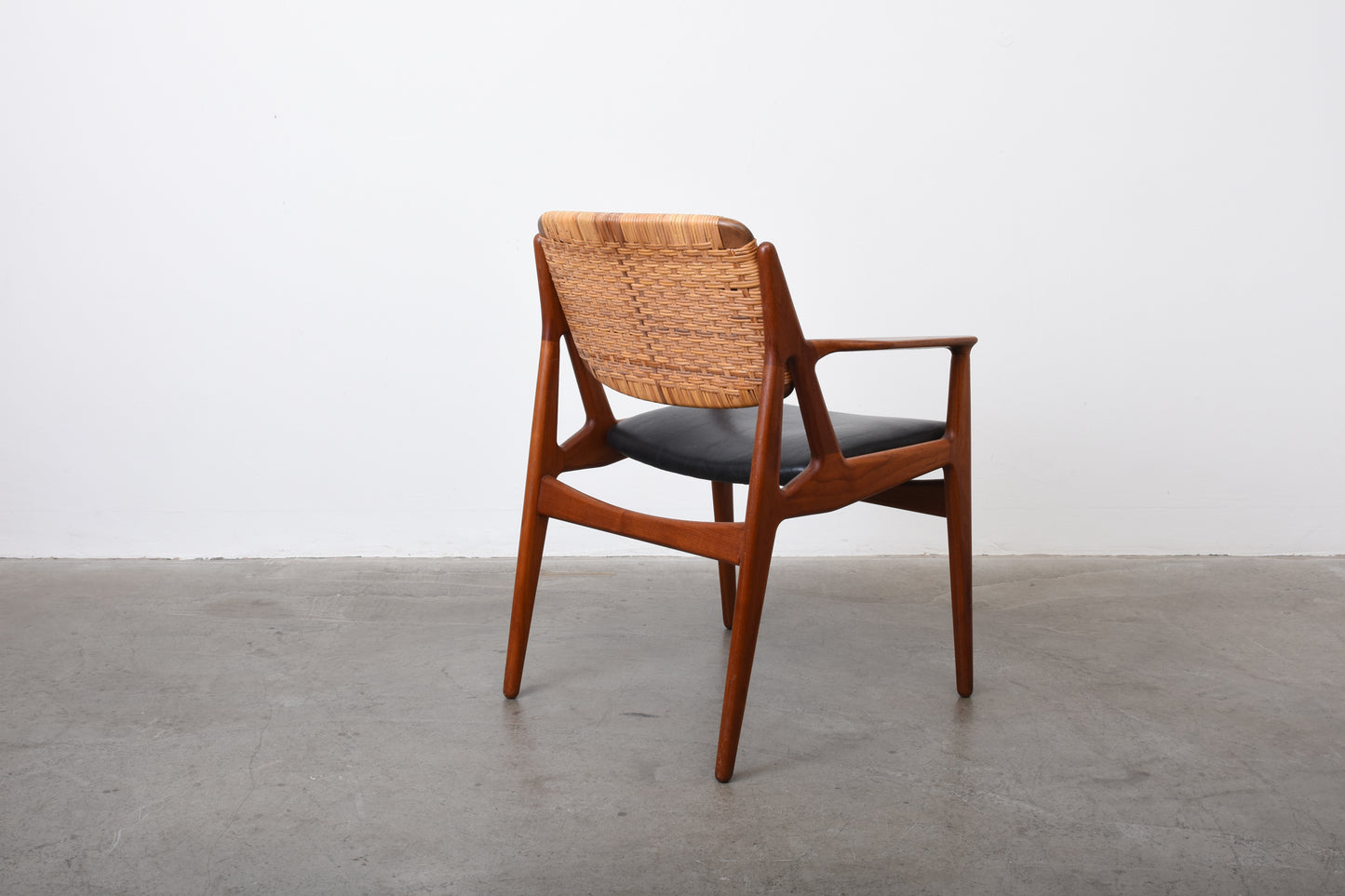 1960s 'Ella' chair in teak + cane by Arne Vodder