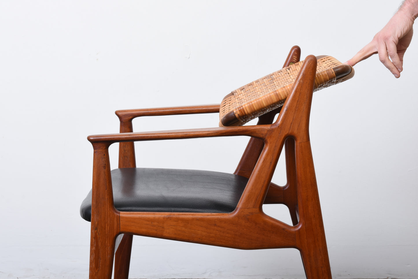 1960s 'Ella' chair in teak + cane by Arne Vodder