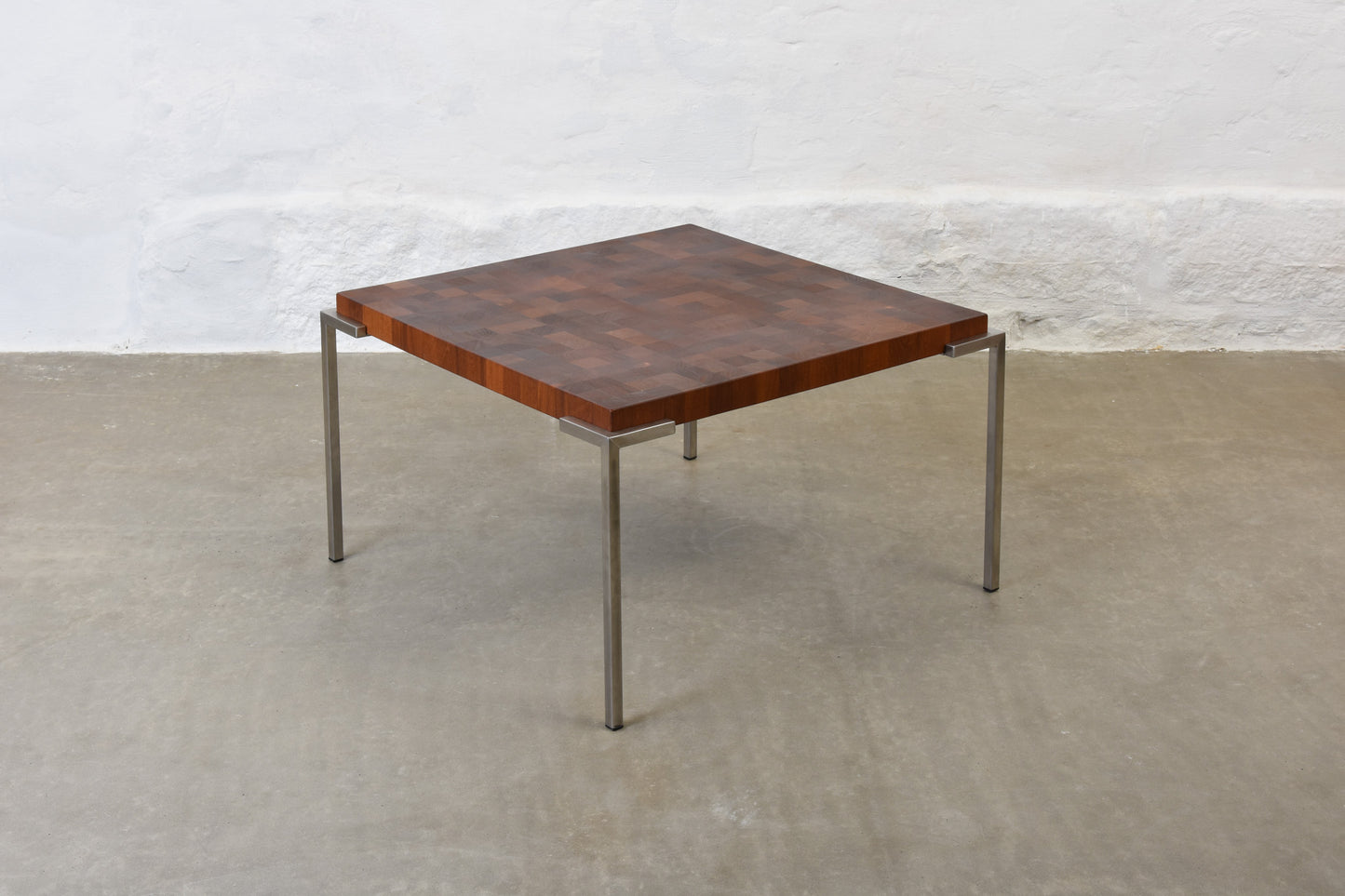 1980s coffee table in mahogany and steel