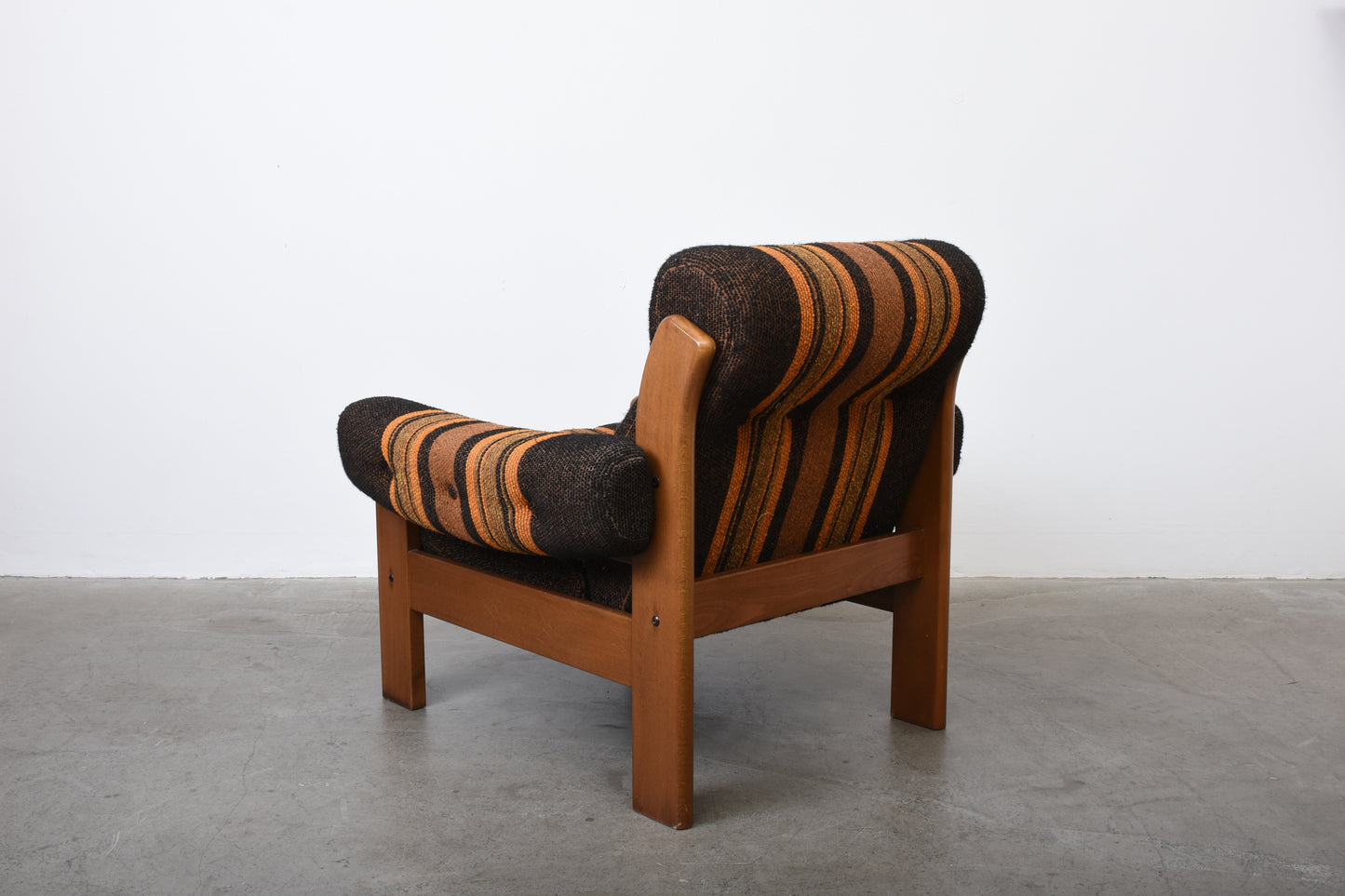 1970s Swedish beech + wool lounger