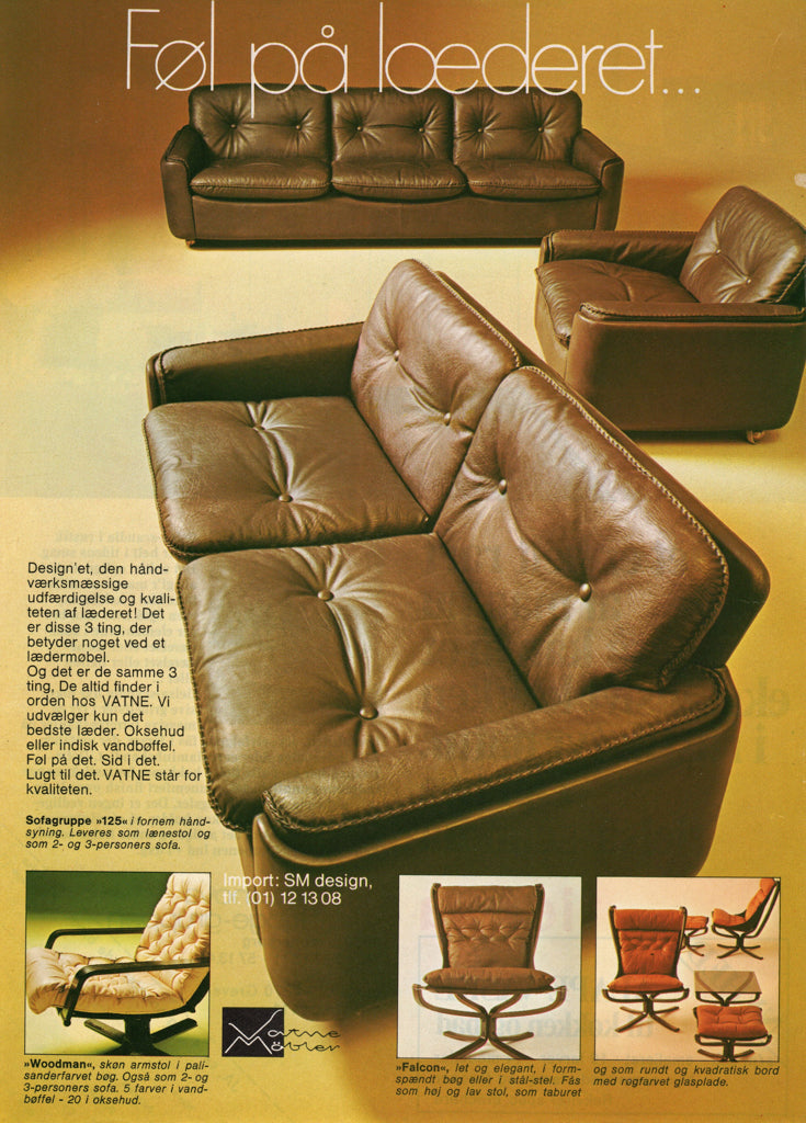 1970s leather lounger by Vatne Möbler