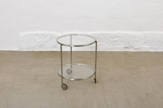 1980s glass + metal trolley