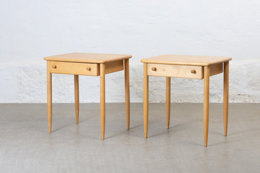 1960s bedside tables in birch by Asko
