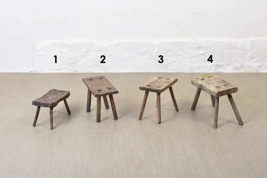 Selection of primitive milking stools no. 1