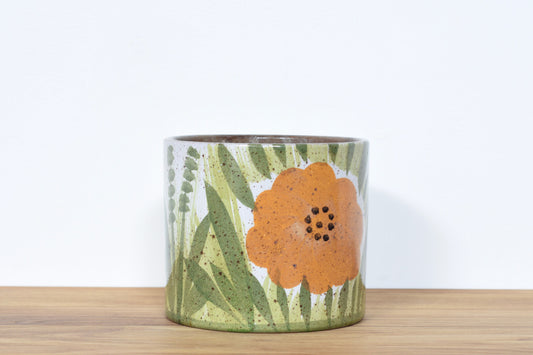 W. German plant pot with flower motif