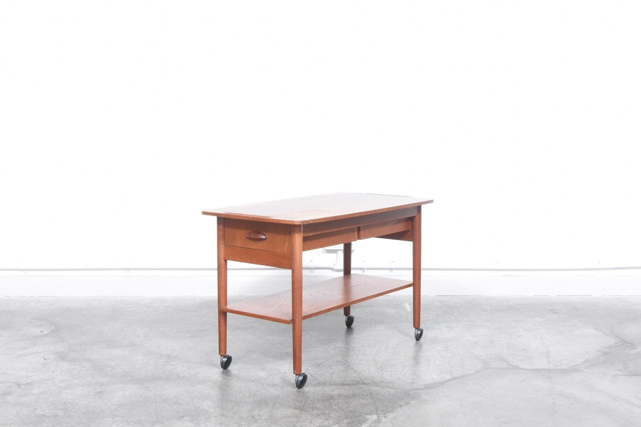 Teak trolley table