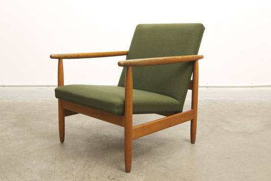 Oak and wool lounger by JÌürgen BÌ_kmark