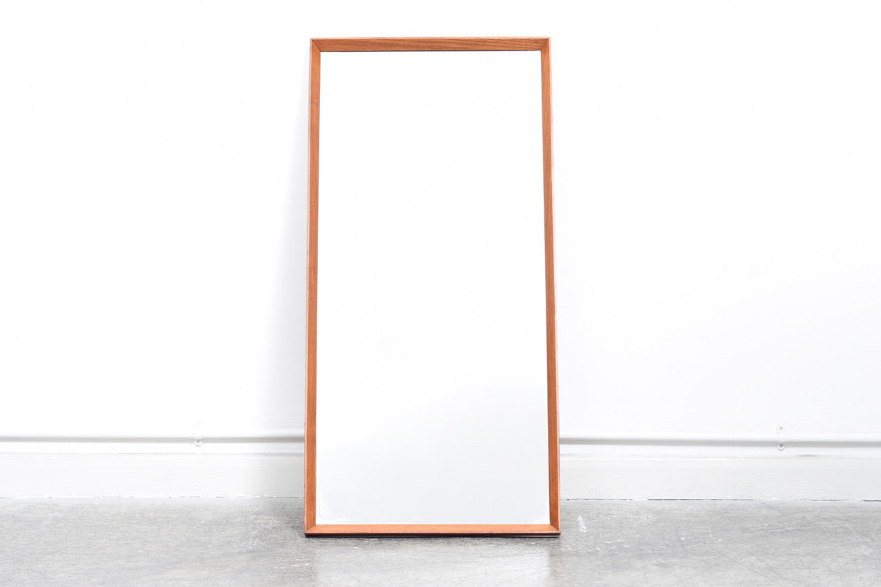 Large mirror with teak frame