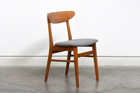 Four available: Teak + beech dining chairs by Farstrup